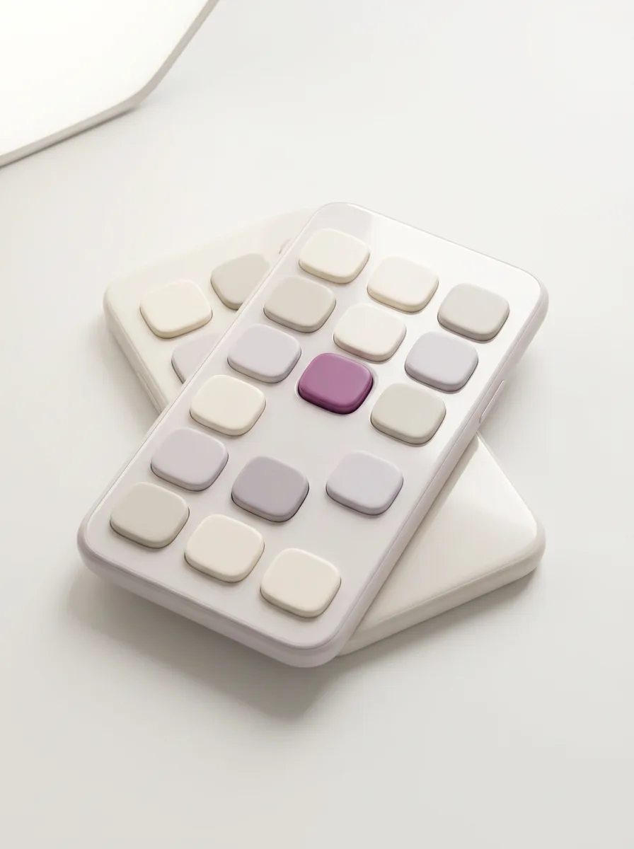 Abstract 3D illustration of app tiles tracking time off