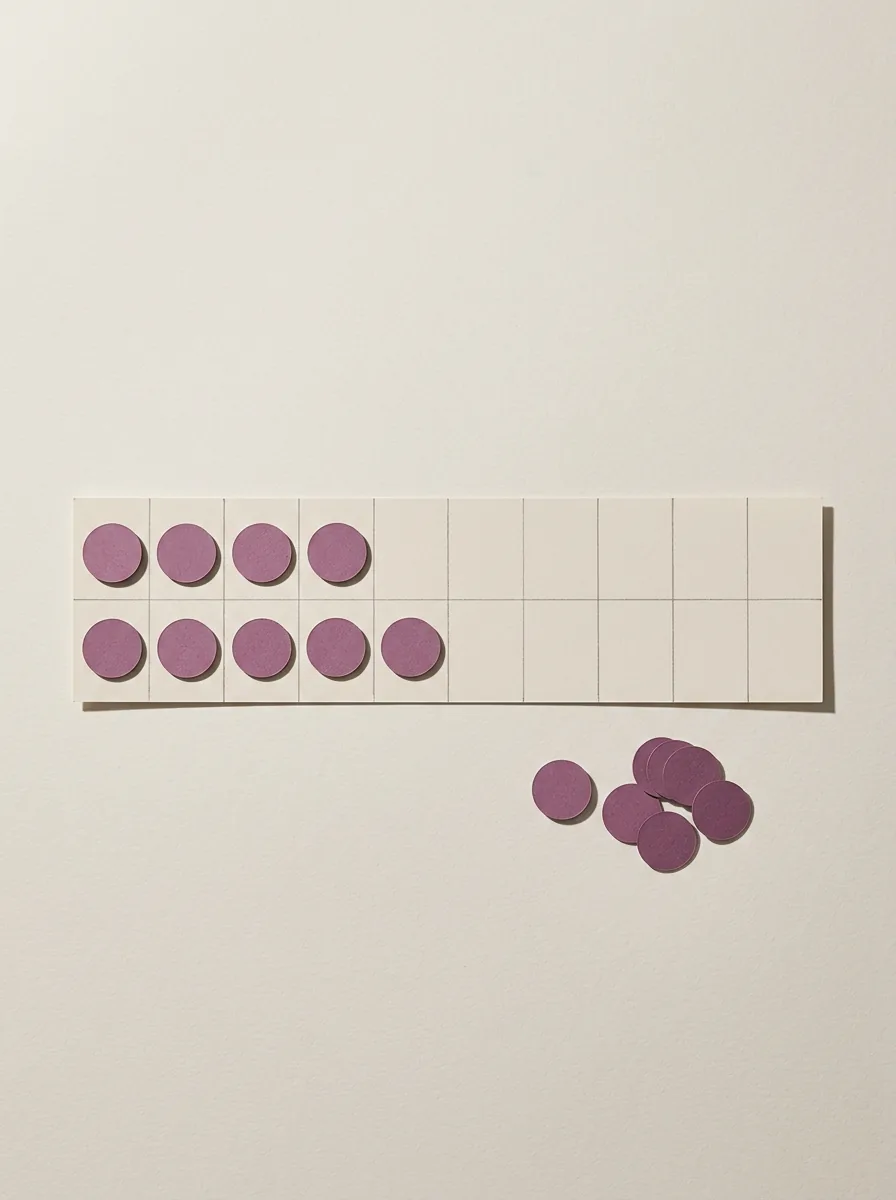 Paper objects representing a paid time off balance tracked across a year